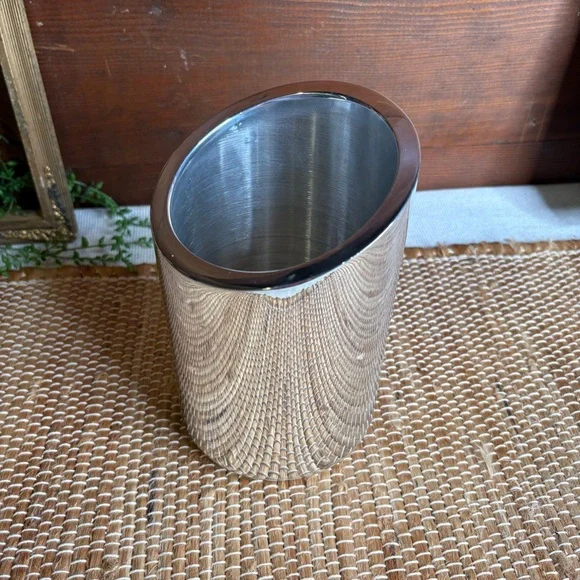 Vintage 2002 Nambe Tilt Wine Chiller 6243 Silver Alloy 7" x 4.5" - Picture 10 of 10